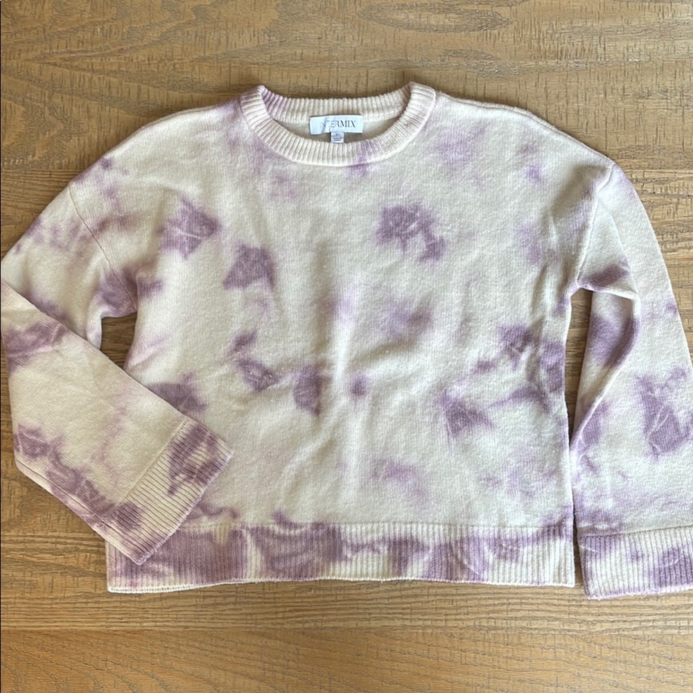 INTERMIX Purple Tie-Dye Women's Sweater